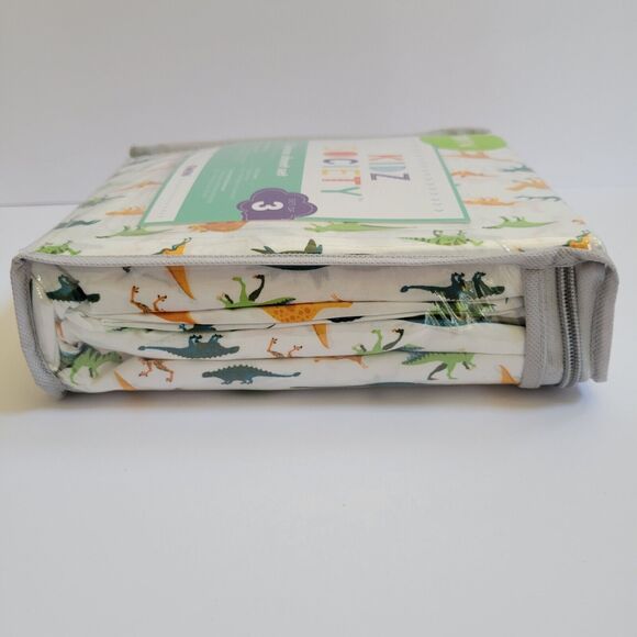 Green Yellow Dinosaurs Triceratops Pterodactyl 3 pc Twin Sheet Set Kids Jurassic - Picture 6 of 10